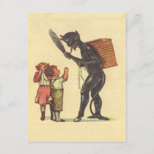 Pleading With Krampus Postcard
