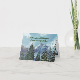Pleasant and Comfortable Day, Tree & Mountain Thank You Card