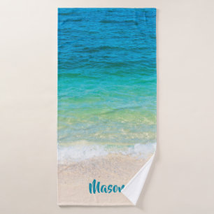 Pleasant Beach (with personalised name) Bath Towel