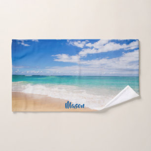 Pleasant Beach (with personalized name) Hand Towel