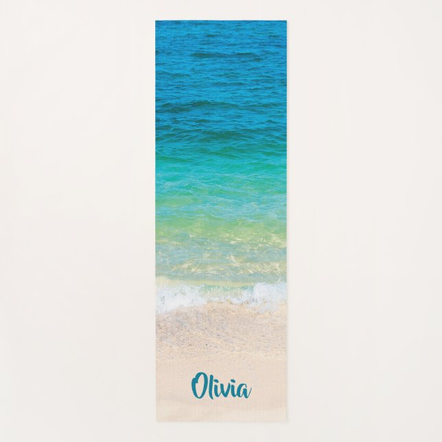 Pleasant Beach (with personalized name) Yoga Mat (Front)