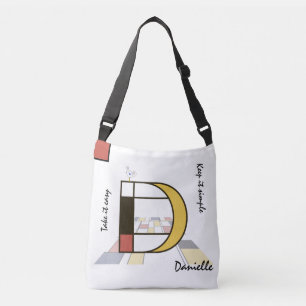 Pleasant Neoplasticism Art Monogram. Letter D Crossbody Bag