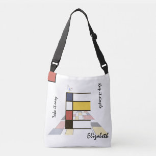 Pleasant Neoplasticism Art Monogram. Letter E Crossbody Bag