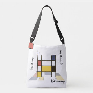 Pleasant Neoplasticism Art Monogram. Letter H Crossbody Bag