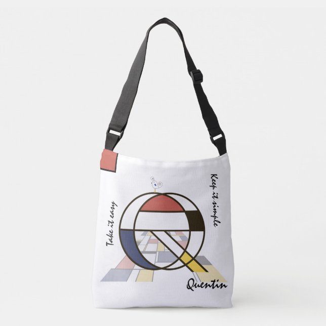 Pleasant Neoplasticism Art Monogram. Letter Q Crossbody Bag (Front)