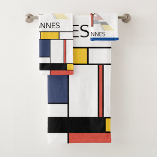 Pleasant Neoplasticism Art Monogram. Letter Y Bath Towel Set