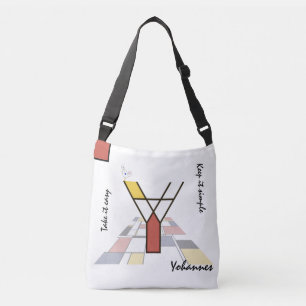 Pleasant Neoplasticism Art Monogram. Letter Y Crossbody Bag