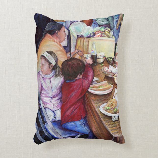 Pleasant Picnic, Mexico Decorative Cushion (Front(Vertical))