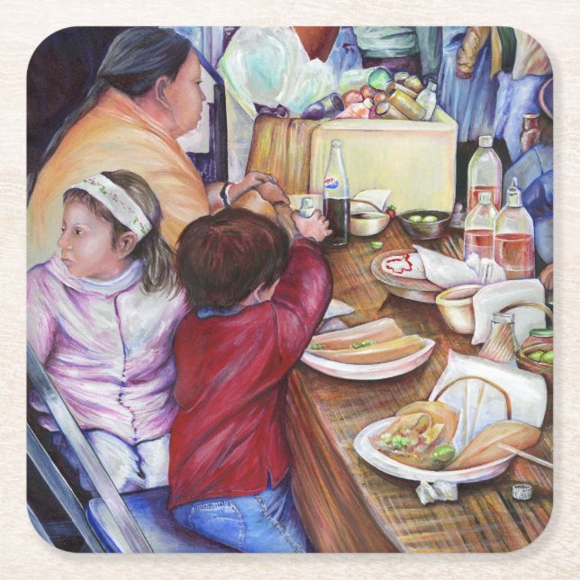 Pleasant Picnic, Mexico Square Paper Coaster (Front)