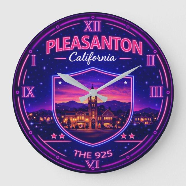 Pleasanton California  Large Clock (Front)