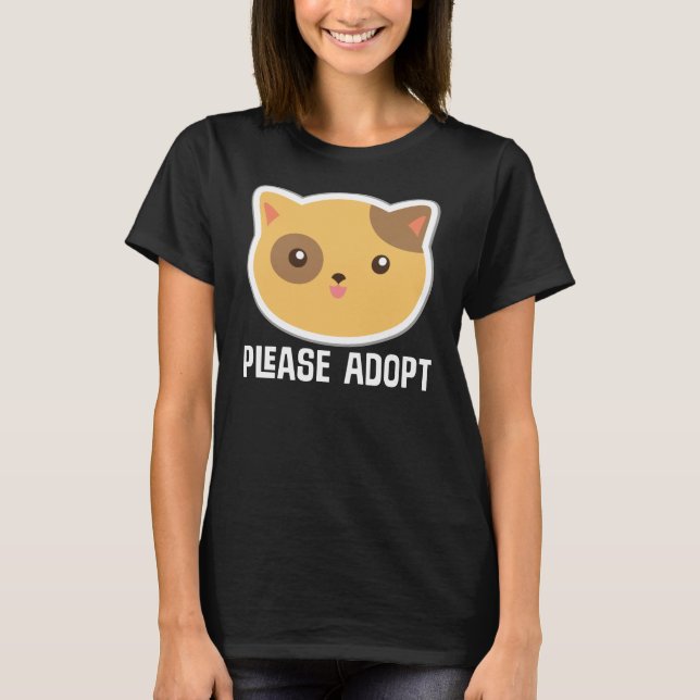 Please Adopt Cat Rescue T-shirt (Front)