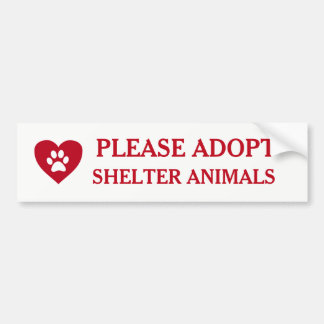 "Please Adopt Shelter Animals" Bumper Sticker