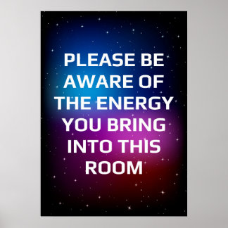 Please be aware of the energy poster