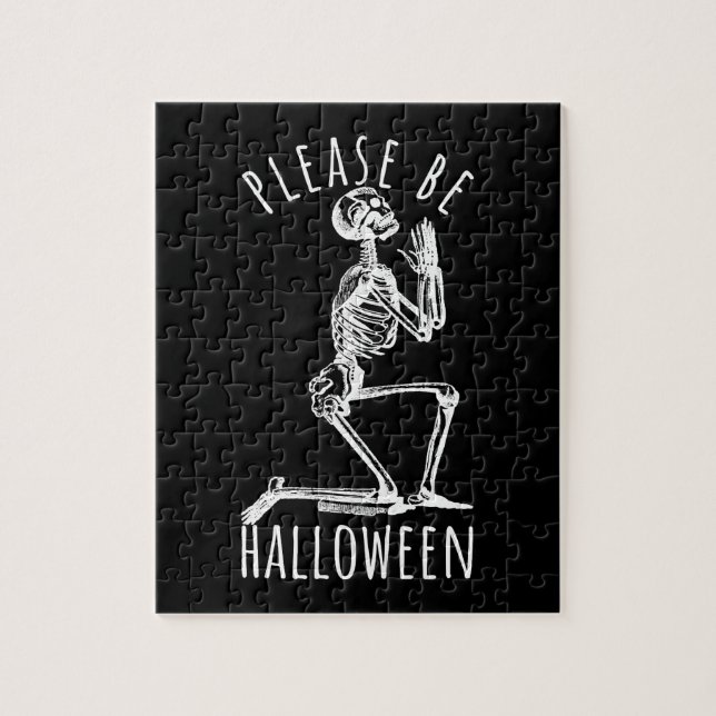 Please Be Halloween Spooky Season Skeleton Jigsaw Puzzle (Vertical)
