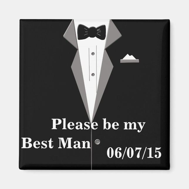 Please be my Best Man Save the Date Magnet (Front)