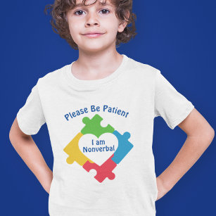 Please Be Patient I Am Nonverbal Cute Autism Kids T-Shirt