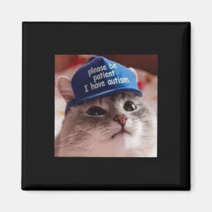 Please Be Patient I Have Autism Cat Funny  Magnet