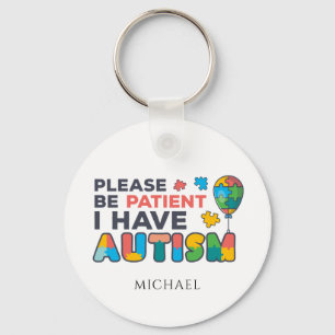 Please Be Patient I Have Autism Multicolor Puzzles Key Ring