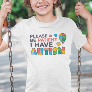 Please Be Patient I Have Autism Puzzles Balloon Tri-Blend Shirt