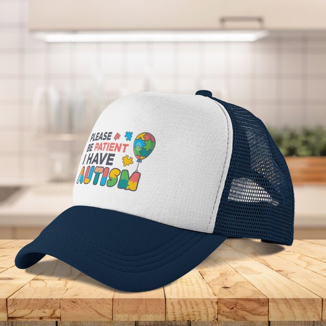 Please Be Patient I Have Autism Puzzles Trucker Hat (Please Be Patient I Have Autism Puzzles Trucker Hat)