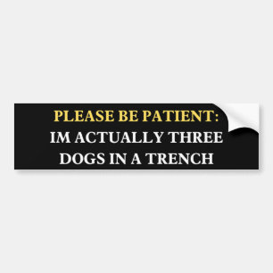 Please Be Patient: Im actually three dogs  Bumper Sticker