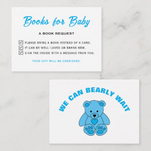 Please Bring A Book We Can Bearly Wait Baby Shower Enclosure Card