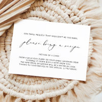 Please bring a recipe Bridal Shower Enclosure Card