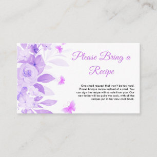 Please Bring a Recipe Purple Enclosure Card