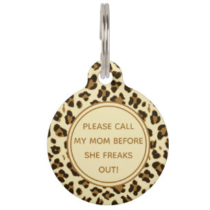 Please Call my my Mum - Cute Leopard Print Pet Tag