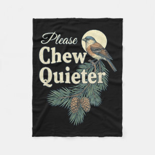 Please Chew Quieter Christmas Funny Novelty  Fleece Blanket