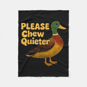 Please Chew Quieter Sarcastic Animal Quote Quirky  Fleece Blanket