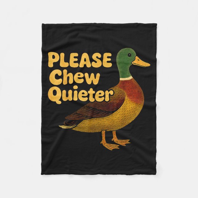 Please Chew Quieter Sarcastic Animal Quote Quirky  Fleece Blanket (Front)
