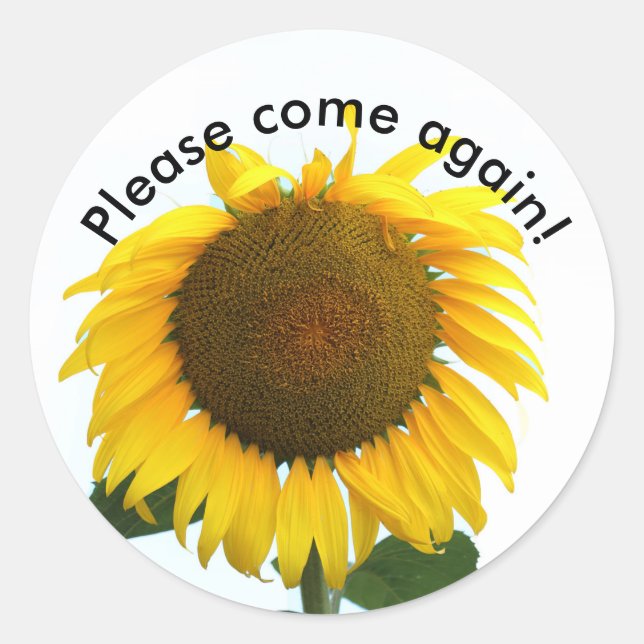 Please come again classic round sticker (Front)