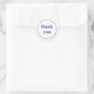 Please Contact Door Dash Thank You Classic Round Sticker