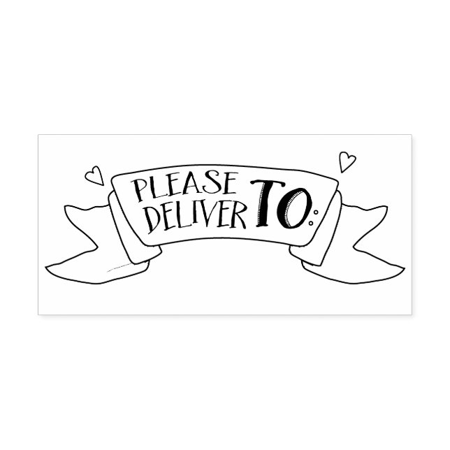 Please Deliver To Envelope Art Banner Rubber Stamp (Imprint)