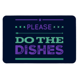 Please Do Dishes Purple Text Chore Reminder Magnet