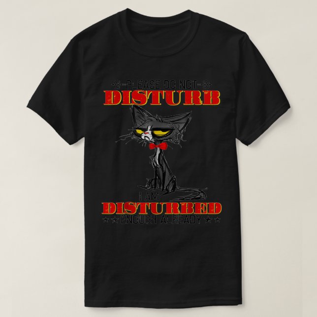Please Do Not Disturb I Am Disturbed Enough Funny  T-Shirt (Design Front)