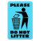 Please Do Not Litter Black and Blue Customised