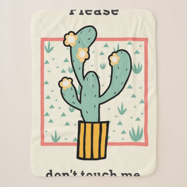 Please Do Not Touch Cactus Sherpa Blanket (Front)