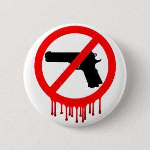 please do not use guns 6 cm round badge
