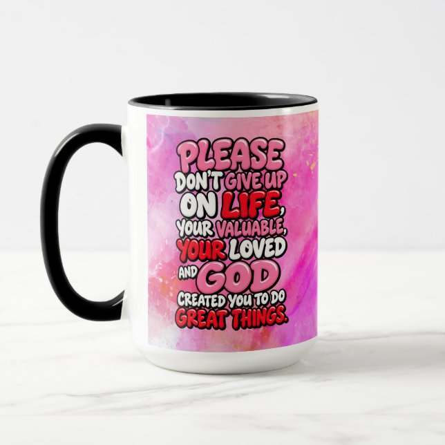 Please don’t give up mug (Left)