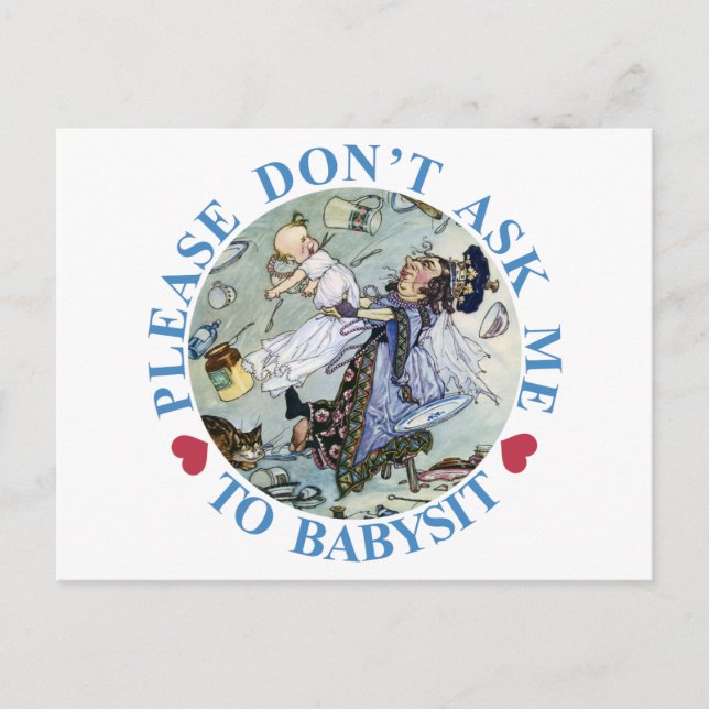 PLEASE DON'T ASK ME TO BABYSIT POSTCARD (Front)