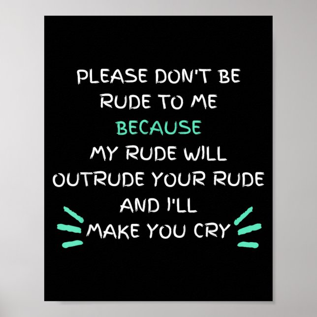 Please Don't Be Rude To Me Funny  Poster (Front)