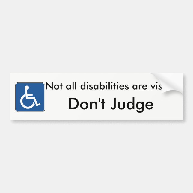 Please Don't Judge Handicap Bumper Sticker (Front)