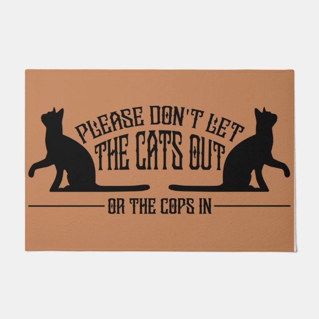 Please Don't Let The Cat Out Or Crop In Doormat  (Front)