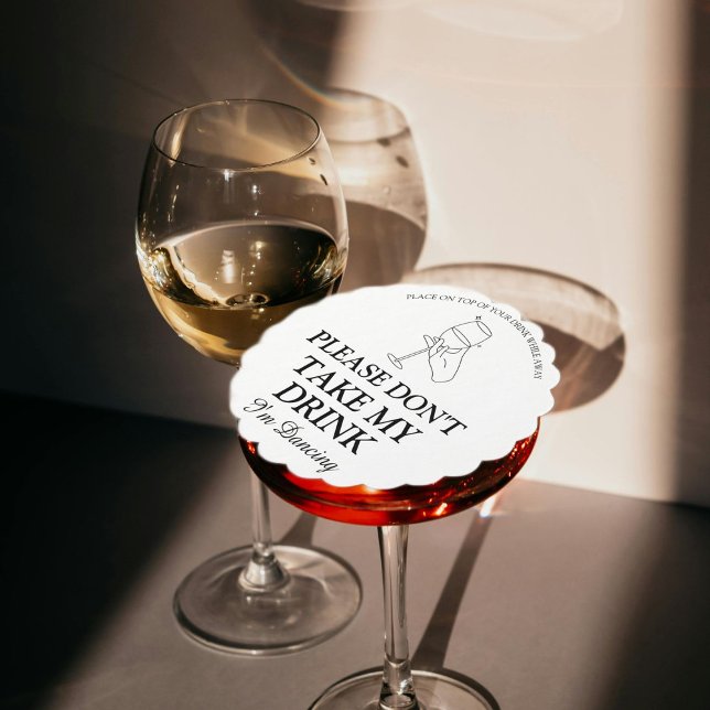 Please don't take my drink i'm dancing wedding paper coaster (Creator Uploaded)