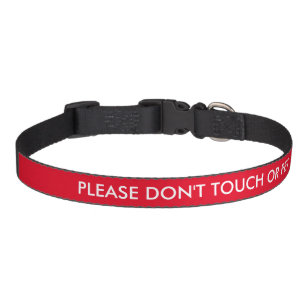 Please don't touch or pet red custom service dog pet collar