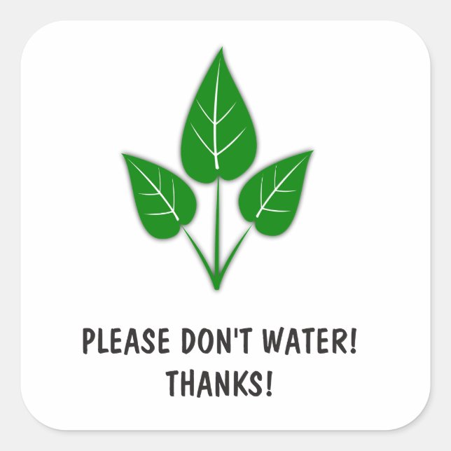 Please Don't Water Stickers - Plants (Front)