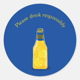 Please Drink Responsibly Open at Home Classic Round Sticker