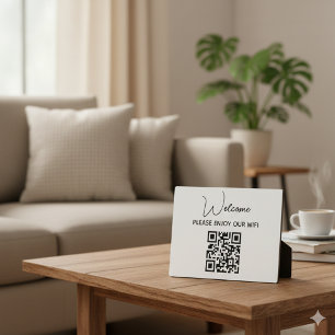 Please Enjoy Our Wifi   WIFI Welcome QR Code  Plaque